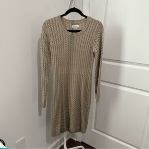 Calvin Klein Beige Long Sleeve Sweater Dress
